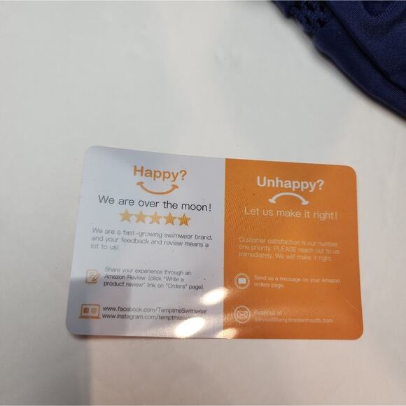 Tempt Me New Navy Blue One Piece Swimsuit Bathing Suit Halter Size L - Picture 13 of 13